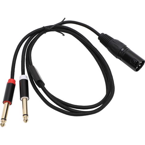 Câble répartiteur en Y double jack 6,35 mm TS mâle vers XLR 3 broches mâle, double jack mono 6,35 mm vers XLR pour table de mixage microphone (1/5)