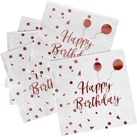 Papierservietten – 3-lagig – Roségold – Für Geburtstage, Hochzeiten, Partys – 100er-Packung (1/5)