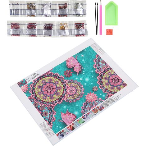 Kit de peinture strass 3D effet relief, strass résistants non tombants, décoration murale maison, lot de peinture diamant Y1047, brillance longue durée (1/5)