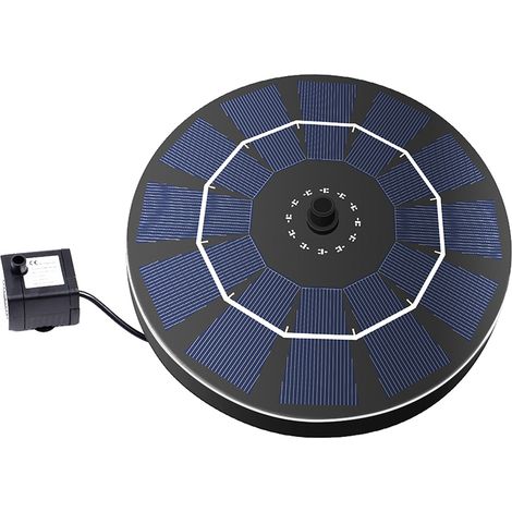 Pompe solaire pour fontaine et bain d'oiseaux avec batterie de secours, 2,5 W, sans balais, anti-blocage, jardin ou petit bassin, pour la maison (1/5)