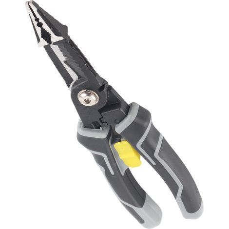 Pince à dénuder multifonctionnelle pour électricien, noire et jaune, pour l'entretien. (1/5)