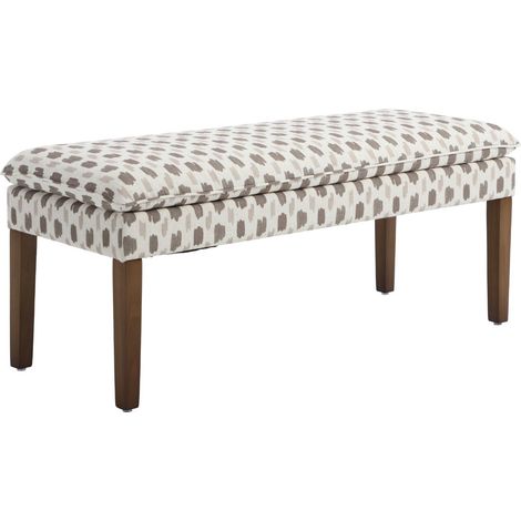 Wahson Sitzbank mit Leinenbezug, Polsterbank mit Holzbeinen, Gepolsterte Schlafzimmerbank für Schlafzimmer/Wohnzimmer/Flur, Khaki