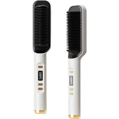 Lisseur à ions négatifs - Blanc élégant - Lisseur 2 en 1 - Utilisation sur cheveux secs et mouillés (1/5)