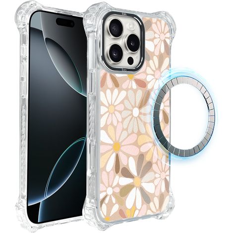 Hülle für iPhone 16 Pro Max ibizu DropGuard Ultra mit MagSafe, Boho, Vintage-Blumen (1/5)