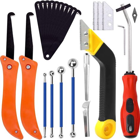 Outil de jointoiement de carrelage, outil de retrait de coulis, outil de nettoyage de joints de carrelage, kit de bord de coulis, 25 pièces (1/5)