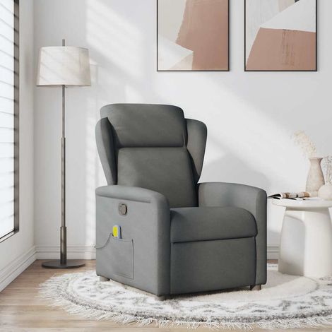 Poltrona reclinabile Massaggi Poltrona Relaxante in tessuto grigio scuro (1/5)