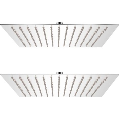 Lot de 2 Pommeaux de douche plongeante Pommes de douche Acier inoxydable 25x25 cm 53932 (1/5)