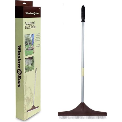 GARDTECH Artificial Grass Rake - Astro Turf Rake with Telescopic Handle & Soft Nylon Brush, Fake Rake for Lawns, Leaves, Soil, Pet Hair and Carpet (1/5)
