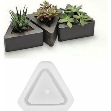 Moule en silicone pour pot de fleurs charnu à faire soi-même, décoration intérieure, loisirs créatifs, pots de fleurs succulentes en béton, moule à gâteau (triangle) – MODOU (1/5)