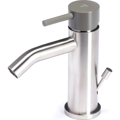 Rubinetto Miscelatore Monocomando Bidet in Acciaio Inox Maniglia Antracite (1/2)