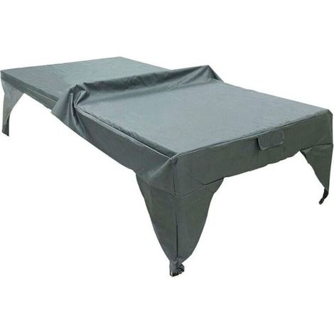 190T Housse de table de ping-pong d'extérieur imperméable 280 x 153 x 73 cm, robuste et résistante aux intempéries, accessoires de ping-pong,gris