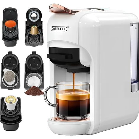 Cafetera de cápsulas, compatible con 5 en 1, para café caliente y frío, color blanco, UE-a (1/2)