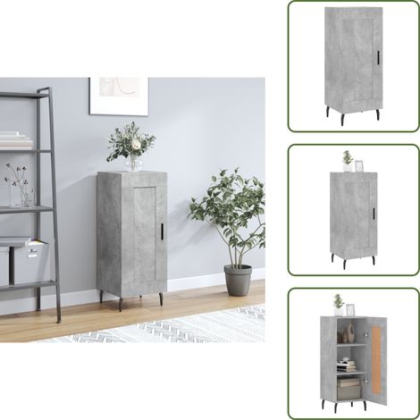 Buffet Gris béton 34,5x34x90 cm Bois d'ingénierie - Buffet Gris - Meuble Rangement - Armoire Design - Mobilier Salon - Commode (1/5)