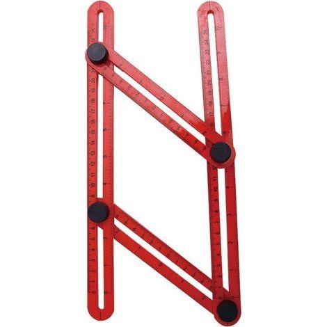 Goods Gabarit d'angle 2X - Multi-Angle - règle multifonctionnelle à 6 côtés - Outil de Mesure d'angle - Plage de Mesure (1/3)