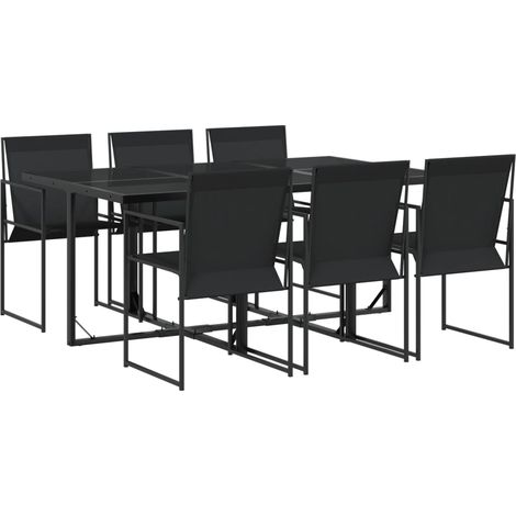 Maison Exclusive - Set da Pranzo da Giardino 7 pz Nero in Textilene