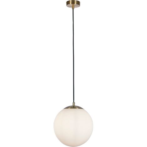 Searchlight Atom II Suspension Atom 30cm Laiton Satiné, Verre Opale (1/3)