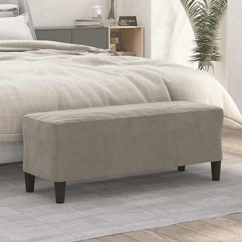 Banc - Banc de salon - Banc de table Gris clair 100x35x41 cm Velours BV784015 - BonneVie (1/5)