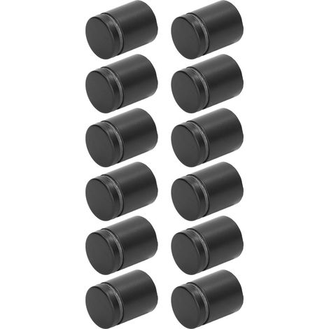 Lot de 12 clous publicitaires inox brossé noir mat fixes et polis avec vis et chevilles pour galerie et vitrine (1/5)