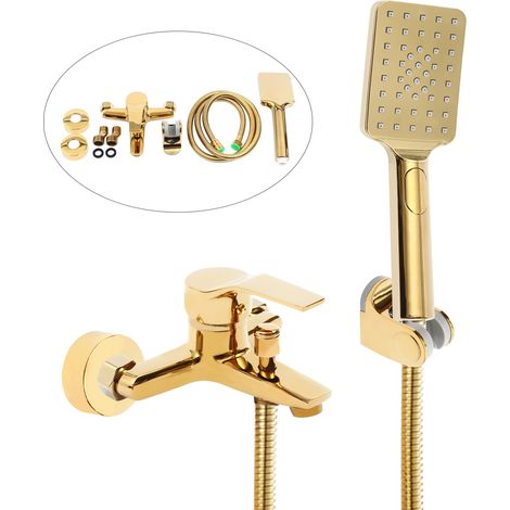 Ensemble de douche, robinet de douche cascade, mitigeur de baignoire, mitigeur de baignoire, douchette à main, douchette de salle de bain, douche à effet pluie, deux types de sorties d'eau (1/5)