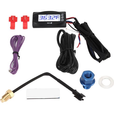 Thermomètre moto 4 en 1 LCD numérique, affichage température huile, heure, voltage, vitesse, compteur DC12V M12x1.5 (1/5)