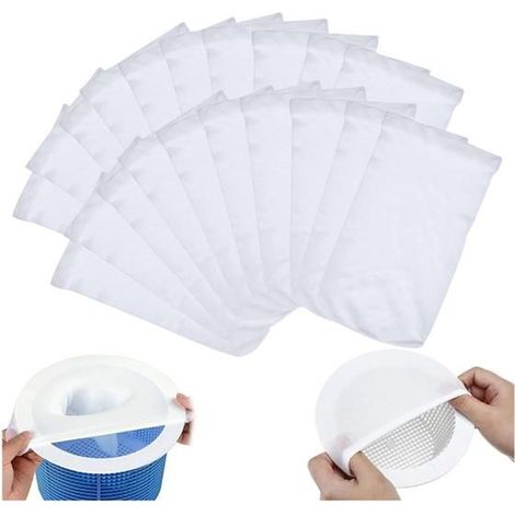 Set mit 20 wiederverwendbaren Filterstrümpfen für Poolskimmer, aus elastischem Nylon, für eine effektive Filterung von Schmutzpartik