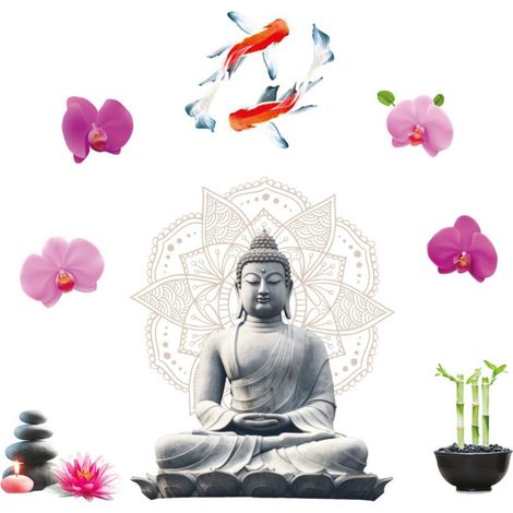 Autocollant mural zen Bouddha (1/2)