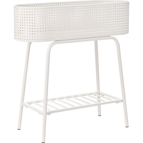 Fioriera rialzata in metallo per giardino, vaso sopraelevato per piante per interni ed esterni bianco Linnaea