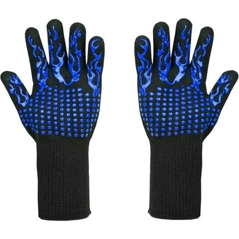 1 Pair of Heat Resistant BBQ Gloves up to 800°C – Cut Resistant Gloves Level L5 – Premium Kitchen Gloves for Grilling, Cooking, Baking and Welding (33 cm) YMYNY (1/4)