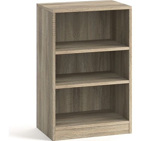 Piccola libreria design con 2 ripiani, colore rovere chiaro collezione TOLLY