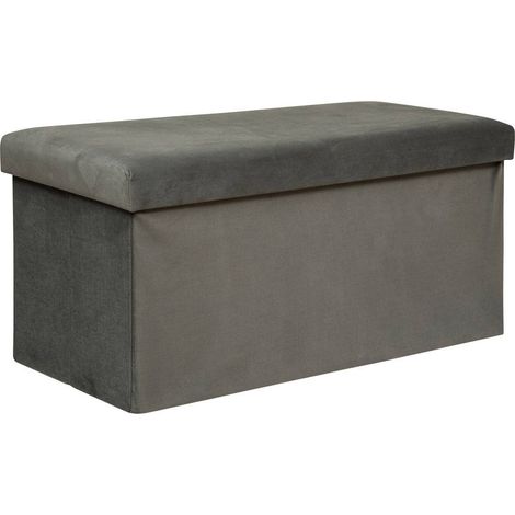 Pouf doppio pieghevole in velluto lilou 76x38cm grigio - Atmosphera créateur d'intérieur