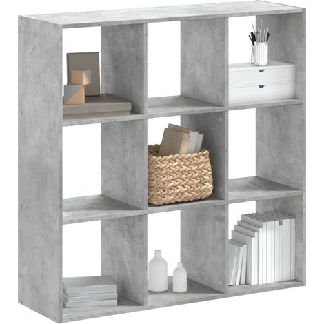 Bibliothèque gris béton 102x32x102 cm bois d'ingénierie vidaXL