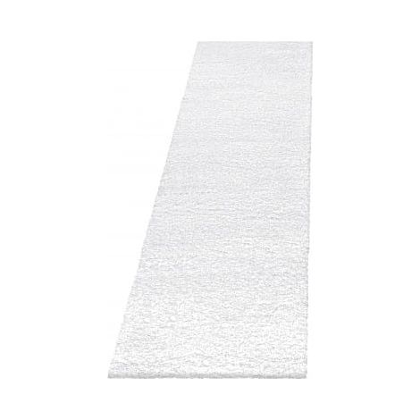 Ayyildiz Tapis à poils longs Shaggy - Ultra doux et moelleux - Chambre à coucher - blanc - 80x250 cm (1/5)