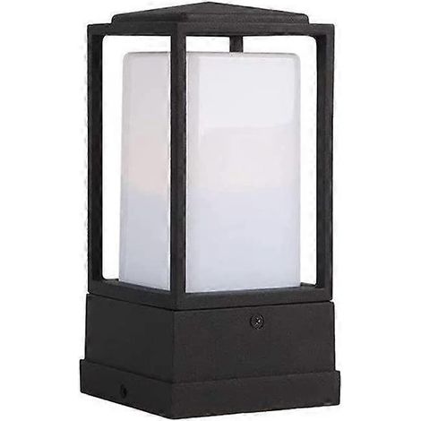 Lampes de poteau extérieures modernes noires à LED, étanches IP65, avec capuchon en aluminium pour clôture, terrasse, jardin et allée. (1/5)