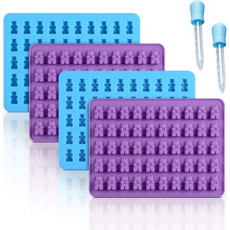 Moule En Silicone Pour Bonbons Oursons - Moule À Chocolat Et Gelée - Antiadhésif - Alimentaire - Lot De 4 - Capacité 1 ml Par Ourson (1/5)