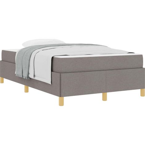 Lit double  Lit adulte  Cadre de lit avec matelas Taupe 120 x 190 cm tissu