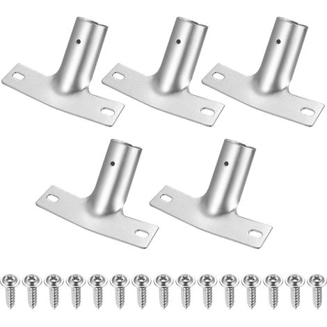 Ensemble de 5 Supports pour Manche de Balai, Support en Métal pour Manches de Balai, Support de Balai Adapté aux Manches de 23,5 mm, Kit de Supports de Balai avec 15 Vis (1/5)