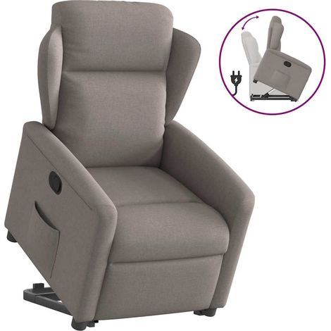 Sillón reclinable elevable tela gris taupe vidaXL (1/5)