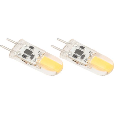 Lot de 2 ampoules LED en silicone GY6.35 COB 1505 3W 12V 300LM pour placards, penderies, extérieur, maison, bureau, plafond, lumière blanc chaud 2700K-3000K (1/5)