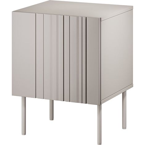 Nachtkästchen Russinem, Schubladen, ein Ablagefach, Klapptür, 59x42x44,5h cm Beige