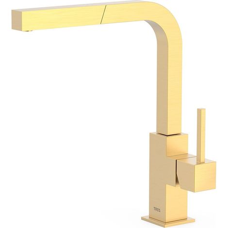 Mitigeur évier avec bec extractible Or Mat TOP TRES COLOR - TRES 006437OM