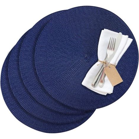Bardusch-, Sets de Table Circle, Bleu, Gris, diamètre 38 cm, édition Saleen, 01211018154 (1/5)