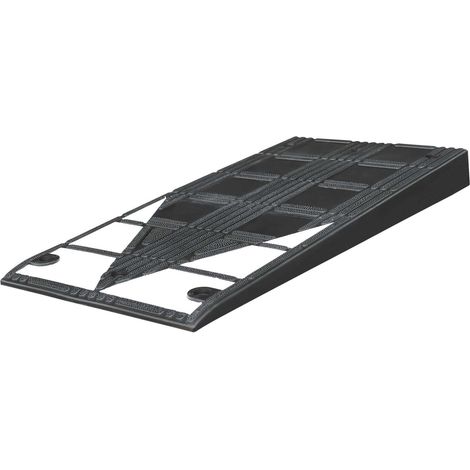MORAVIA Bordstein-Rampe 450 x 1000 x 80 mm vulkanisierter Kautschuk schwarz weiß (1/4)