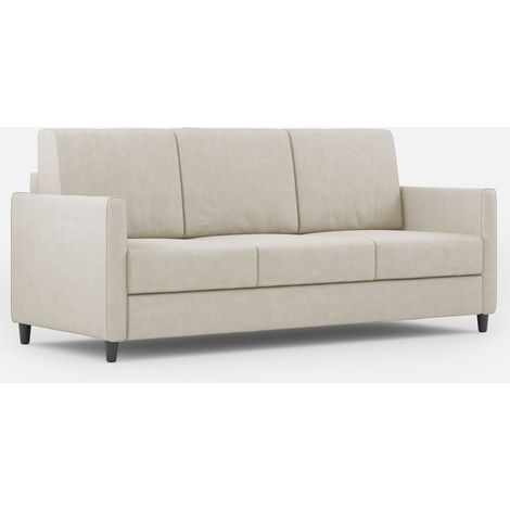 Canapé droit moderne italien tissu blanc cassé Korane - 3 tailles 198 cm-Taille 198 cm (1/5)