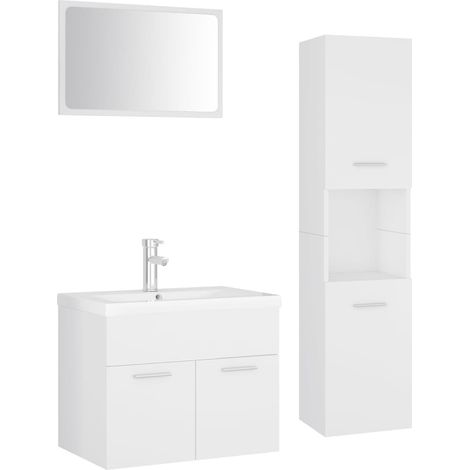 Maison Exclusive - Badmöbel-Set Weiß Holzwerkstoff