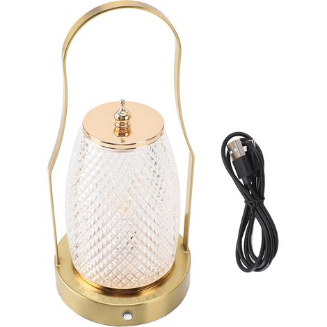 Kabellose Taschenlampe, 3 Farbtemperaturen, dimmbar, wiederaufladbare Retro-LED-Tischlampe mit Griff, ideal für Schlafzimmer, Camping oder Abende mit Freunden. (1/4)