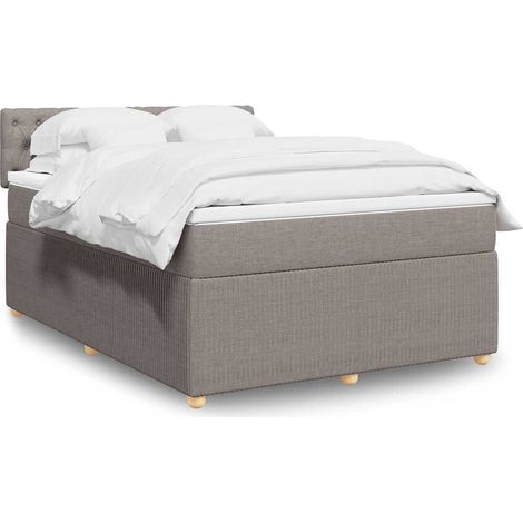 Boxspringbett mit Matratze Taupe 140x200 cm Stoff