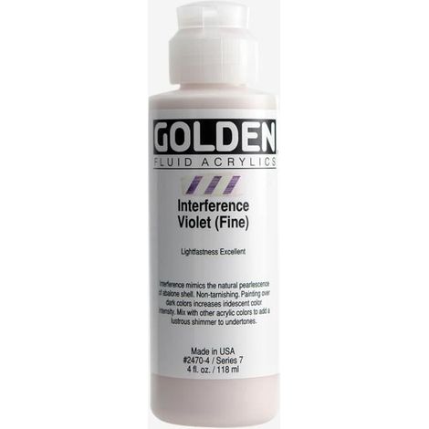 Peinture Acrylique - GOLDEN - Violet Fine Interference - 119ml - Haute résistance - Flexibilité