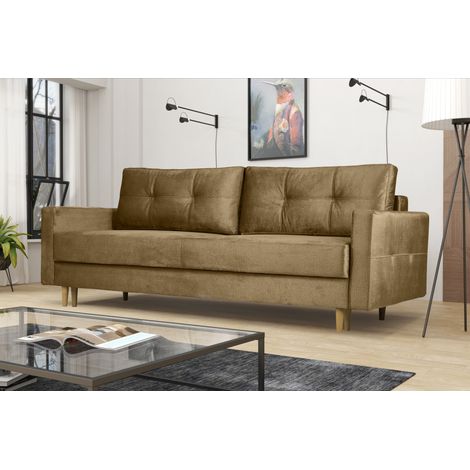 Modernes Sofa Floro - 3-Sitzer mit Schlaffunktion Beige (1/3)