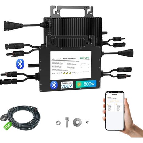 Micro-onduleur solaire, double MPPT, compatible avec les appareils intelligents, NBQ800-EU, 800w, 16-60V (1/2)