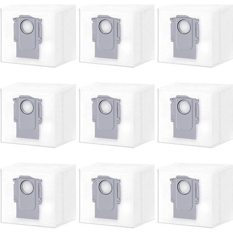Compatible con 9 bolsas de aspiradora,apto para Roborock S8+,S8 Pro Ultra,S7 Pro Ultra,S7 Max Ultra,S7 Max Ultra,Q8 Max+,Q7+,Q7 Max+,Q5+